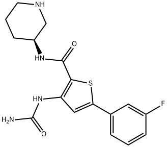 3-[(Aminocarbonyl)amino]-5-(3-fluorophenyl)-N-(3S)-3-piperidinyl-2-Thiophenecarboxamide