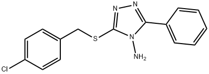 3-[(4-chlorobenzyl)sulfanyl]-5-phenyl-4H-1,2,4-triazol-4-ylamine Struktur