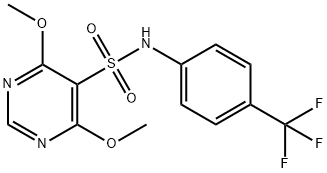 4,6-dimethoxy-N-[4-(trifluoromethyl)phenyl]-5-pyrimidinesulfonamide Struktur