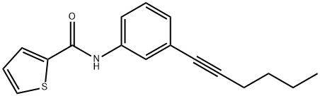 N-[3-(1-hexynyl)phenyl]-2-thiophenecarboxamide Struktur