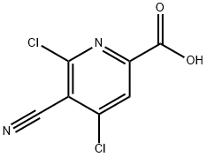 4,6-dichloro-5-cyanopicolinic acid Struktur