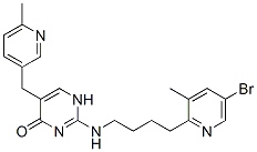 4(1H)-Pyrimidinone, 2-((4-(5-bromo-3-methyl-2-pyridinyl)butyl)amino)-5 -((6-methyl-3-pyridinyl)methyl)- Struktur