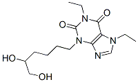 3-(5,6-dihydroxyhexyl)-1,7-diethyl-purine-2,6-dione Struktur