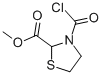 2-Thiazolidinecarboxylic acid, 3-(chlorocarbonyl)-, methyl ester (9CI) Struktur