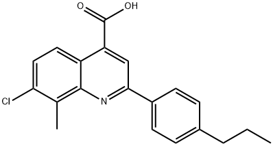 7-CHLORO-8-METHYL-2-(4-PROPYLPHENYL)QUINOLINE-4-CARBOXYLIC ACID Struktur