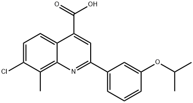 7-CHLORO-2-(3-ISOPROPOXYPHENYL)-8-METHYLQUINOLINE-4-CARBOXYLIC ACID Struktur