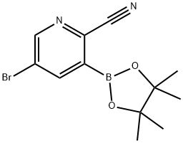 5-broMo-3-(4,4,5,5-tetraMethyl-1,3,2-dioxaborolan-2-yl)picolinonitrile Struktur