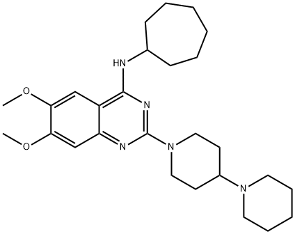 2-[1,4'-Bipiperidin]-1'-yl-N-cycloheptyl-6,7-dimethoxy-4-quinazolinaminedihydrochloride Struktur