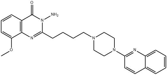 4(3H)-Quinazolinone,  3-amino-8-methoxy-2-[4-[4-(2-quinolinyl)-1-piperazinyl]butyl]- Struktur