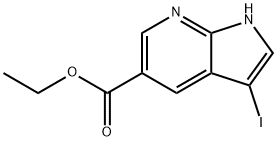 1H-Pyrrolo[2,3-b]pyridine-5-carboxylic acid, 3-iodo-, ethyl ester Struktur