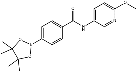 N-(6-METHOXY-PYRIDIN-3-YL)-4-(4,4,5,5-TETRAMETHYL-[1,3,2]DIOXABOROLAN-2-YL)-BENZAMIDE Struktur