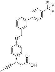 (S)-3-(4-((4'-(Trifluoromethyl)-[1,1'-biphenyl]-3-yl)methoxy)phenyl)hex-4-ynoic acid Struktur