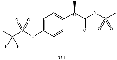 sodiuM (R)-(Methylsulfonyl)(2-(4-(((trifluoroMethyl)sulfonyl)oxy)phenyl)propanoyl)aMide Struktur