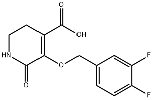 5-[(3,4-difluorobenzyl)oxy]-6-oxo-1,2,3,6-tetrahydro-4-pyridinecarboxylic acid Struktur