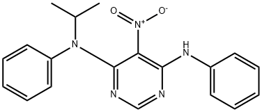 N~4~-isopropyl-5-nitro-N~4~,N~6~-diphenyl-4,6-pyrimidinediamine Struktur