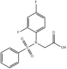 2-[2,4-difluoro(phenylsulfonyl)anilino]acetic acid Struktur