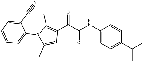 2-[1-(2-cyanophenyl)-2,5-dimethyl-1H-pyrrol-3-yl]-N-(4-isopropylphenyl)-2-oxoacetamide Struktur