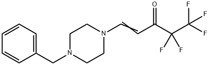 (E)-1-(4-benzylpiperazino)-4,4,5,5,5-pentafluoro-1-penten-3-one Struktur