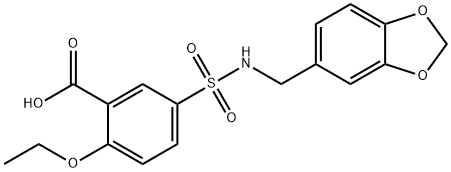 5-{[(1,3-benzodioxol-5-ylmethyl)amino]sulfonyl}-2-ethoxybenzenecarboxylic acid Struktur