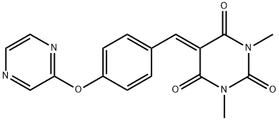 1,3-dimethyl-5-{[4-(2-pyrazinyloxy)phenyl]methylene}-2,4,6(1H,3H,5H)-pyrimidinetrione Struktur