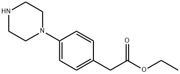 ethyl 2-(4-(piperazin-1-yl)phenyl)acetate Struktur