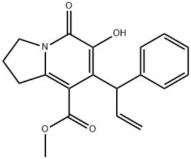 METHYL 6-HYDROXY-5-OXO-7-(1-PHENYLALLYL)-1,2,3,5-TETRAHYDROINDOLIZINE-8-CARBOXYLATE Struktur