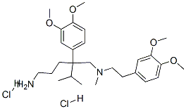 2-(3,4-dimethoxyphenyl)-N-[2-(3,4-dimethoxyphenyl)ethyl]-N-methyl-2-pr opan-2-yl-pentane-1,5-diamine dihydrochloride Struktur