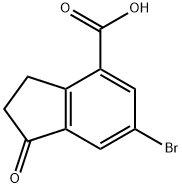 6-broMo-1-oxo-2,3-dihydro-1H-indene-4-carboxylic acid Struktur