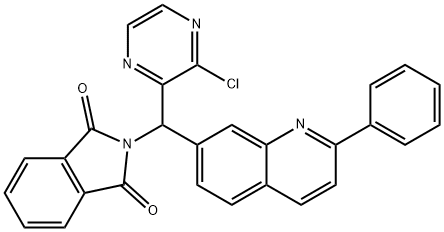 2-((3-chloropyrazin-2-yl)(2-phenylquinolin-7-yl)Methyl)isoindoline-1,3-dione Struktur