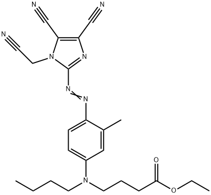 ethyl 4-[butyl[4-[[4,5-dicyano-1-(cyanomethyl)-1H-imidazol-2-yl]azo]-m-tolyl]amino]butyrate Struktur