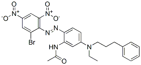 N-[2-[(2-bromo-4,6-dinitrophenyl)azo]-5-[ethyl(3-phenylpropyl)amino]phenyl]acetamide  Struktur