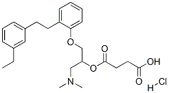 4-[1-dimethylamino-3-[2-[2-(3-ethylphenyl)ethyl]phenoxy]propan-2-yl]ox y-4-oxo-butanoic acid hydrochloride Struktur