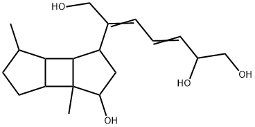 2-Methyl-6-(decahydro-3-hydroxy-3a,6-dimethylcyclobuta[1,2:3,4]dicyclopenten-1-yl)-3,5-heptadiene-1,2,7-triol Struktur