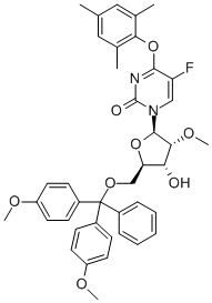 5'-O-(DIMETHOXYTRITYL)-5-FLUORO-O4-(2,4,6-TRIMETHYLPHENYL)-2'-O-METHYLURIDINE Struktur