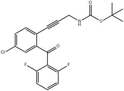 [3-[4-Chloro-2-(2,6-difluorobenzoyl)phenyl]prop-2-ynyl]carbamic acid tert-butyl ester Struktur