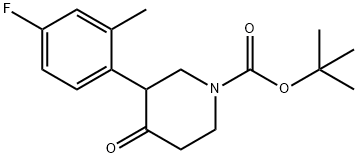 1-BOC-3-(3'-FLUORO-5'-METHYLPHENYL)-PIPERIDIN-4-ONE Struktur