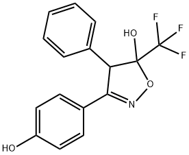 5-Isoxazolol,  4,5-dihydro-3-(4-hydroxyphenyl)-4-phenyl-5-(trifluoromethyl)- Struktur