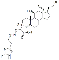 aldosterone-3-(O-carboxymethyl)oximino-(2-iodohistamine) Struktur