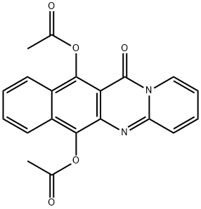 12H-Benzo[g]pyrido[2,1-b]quinazolin-12-one,  6,11-bis(acetyloxy)- Struktur