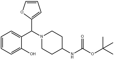 4-(BOC-AMINO)-1-[FURAN-2-YL(2-HYDROXYPHENYL)METHYL]PIPERIDINE Struktur