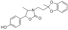 5-(4-Hydroxyphenyl)-4-methyl-3-(2-(2-methyl-1,3-benzodioxol-2-yl)ethyl )-2-oxazolidinone Struktur