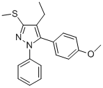 4-ETHYL-5-(4-METHOXYPHENYL)-3-METHYLTHIO-1-PHENYL-1H-PYRAZOLE Struktur