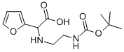 2-(2-N-Boc-aminoethylamino)-2-(2-furanyl)acetic acid Struktur