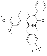 (R)-2-((S)-6,7-dimethoxy-1-(4-(trifluoromethyl)phenethyl)-3,4-dihydroisoquinolin-2(1H)-yl)-N-methyl-2-phenylacetamide Struktur