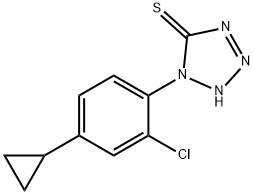 5H-Tetrazole-5-thione, 1-(2-chloro-4-cyclopropylphenyl)-1,2-dihydro- Struktur