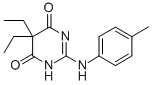 5,5-Diethyl-2-((4-methylphenyl)amino)-4,6(1H,5H)-pyrimidinedione Struktur