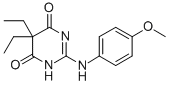 4,6(1H,5H)-Pyrimidinedione, 5,5-diethyl-2-((4-methoxyphenyl)amino)- Struktur