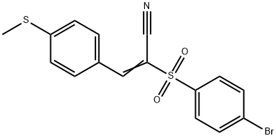 (Z)-2-[(4-bromophenyl)sulfonyl]-3-[4-(methylsulfanyl)phenyl]-2-propenenitrile Struktur