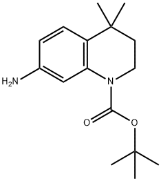 7-Amino-4,4-dimethyl-3,4- dihydro-2H-quinoline-1-carboxylic acid tert-butyl ester Struktur