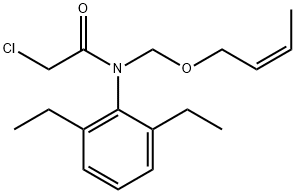 N-[[(Z)-but-2-enoxy]methyl]-2-chloro-N-(2,6-diethylphenyl)acetamide Struktur